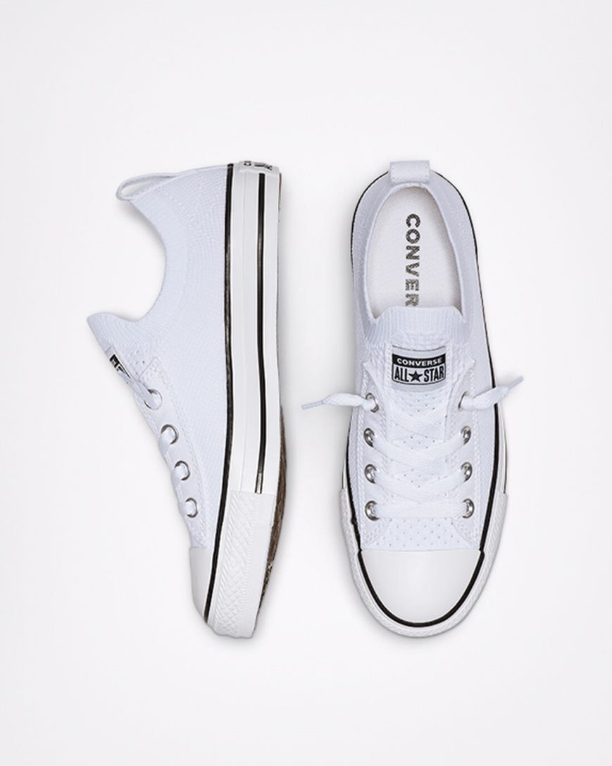 Zapatillas Bajas Converse Chuck Taylor All Star Shoreline Knit Slip Mujer Blancas Negras Blancas | PE 4L2P80